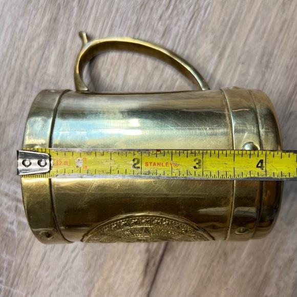 vintage brass Aztec calendar mug - Picture 11 of 11